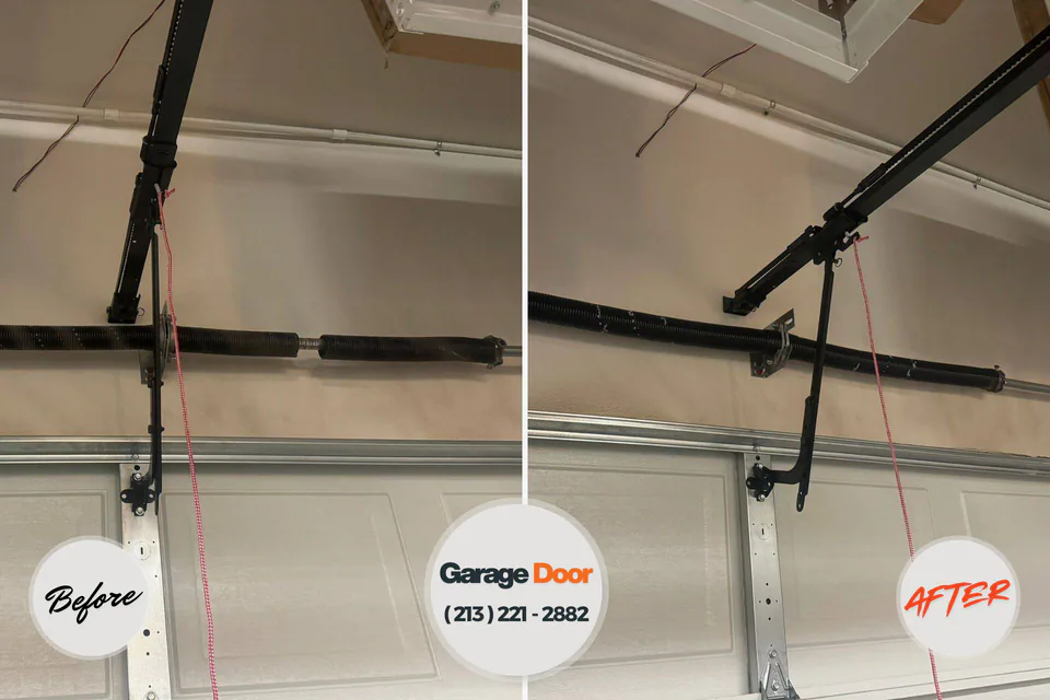 Before and after: garage door repair Rosebud, SD